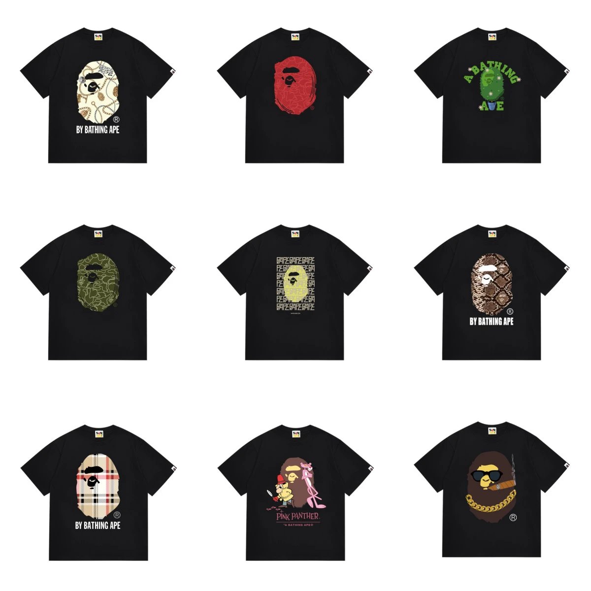 Japanese style Japanese monkey Jixing lucky cat short-sleeved men and women teenagers street campus fashion youth short-sleeved  
