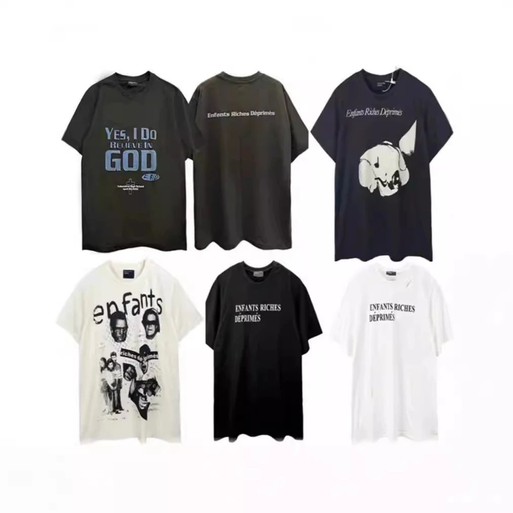 New style melancholy rich second generation ERD sketch graffiti loose casual short-sleeved T-shirt trendy brand men and women short-sleeved cotton T  