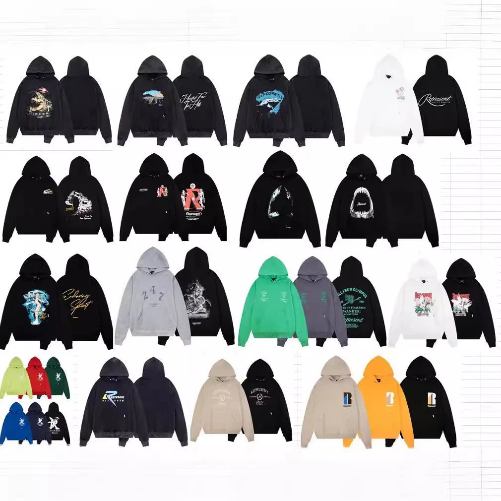 Autumn and winter American retro high street shark loose hoodie washed and distressed couple sweatshirt  