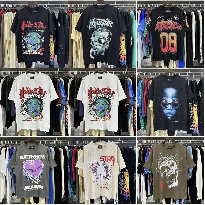 American creative earth ghost face headphone print loose and versatile round neck short sleeves  