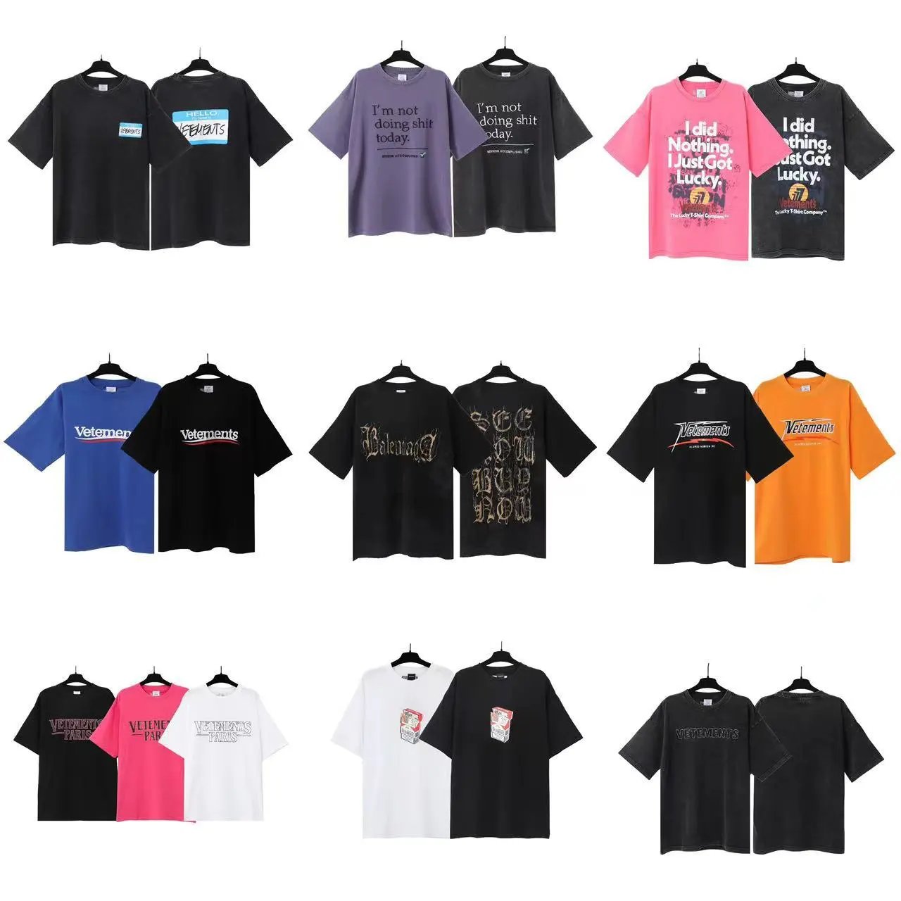 Men's and women's loose casual round neck short-sleeved T-shirts  
