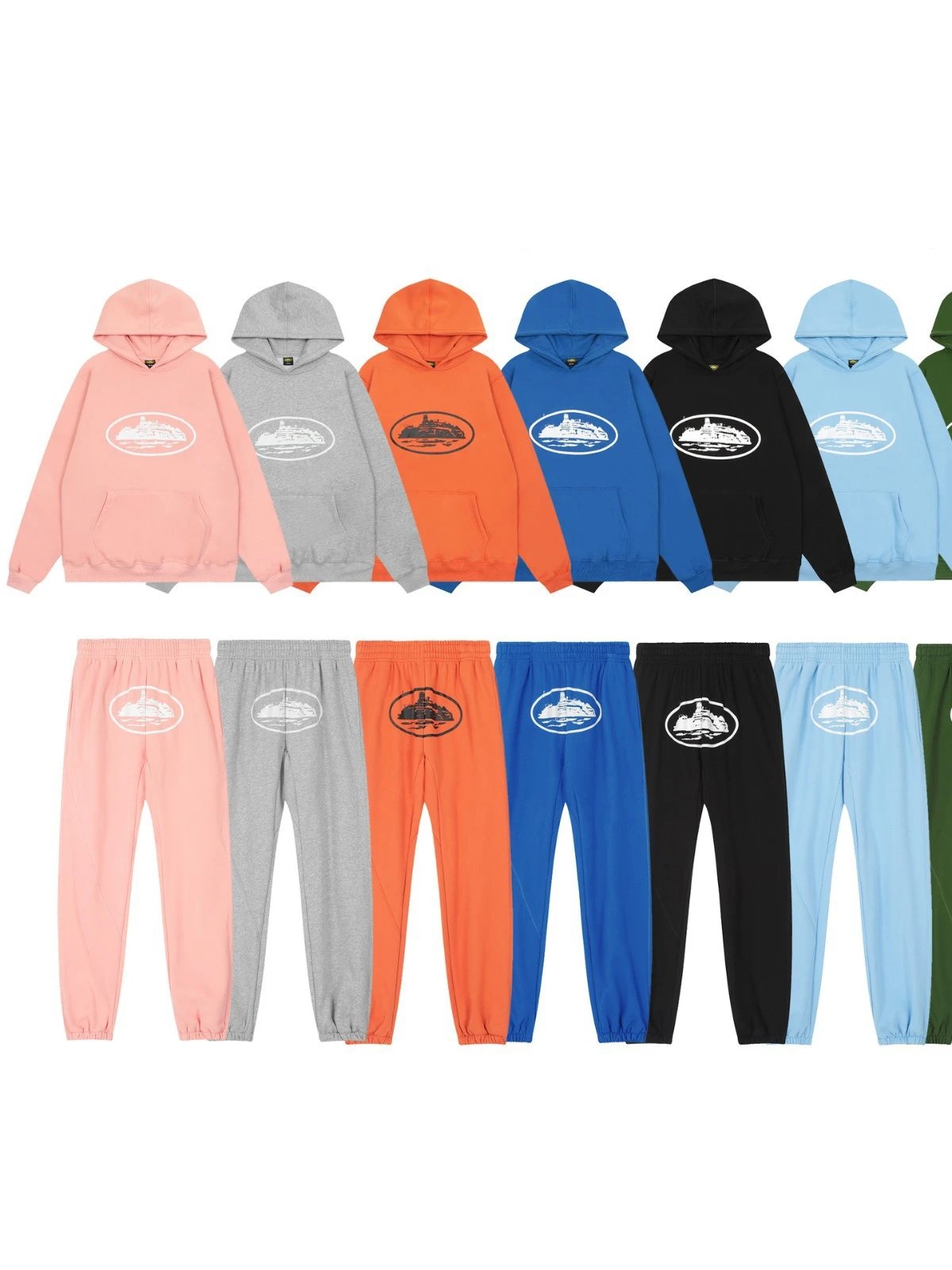 Terry hooded sweatshirt Trendy casual sweatpants for men and women  
