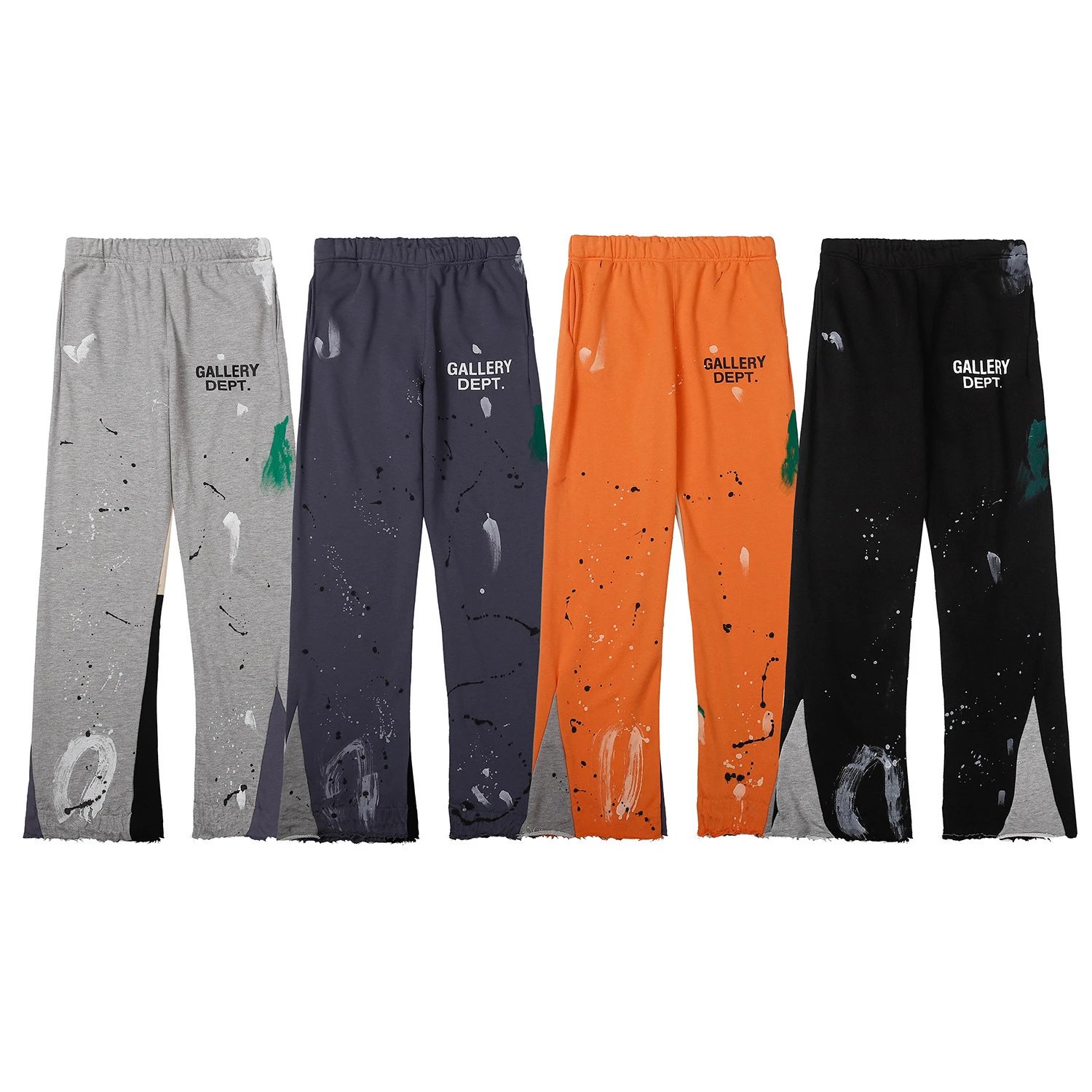 Splash ink graffiti sweatpants trousers straight leg casual pants for men and women  
